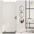 Kate & Laurel All Things Decor 10"x42" Roycen Metal Accent Wall Mirror Black: Modern Hexagon Shape, No Assembly, Wall Mount