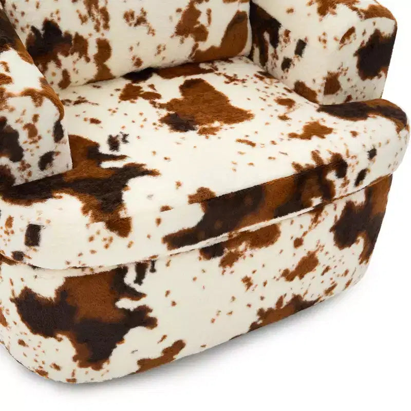 Whisen 36.6 Swivel Sofa Chair, Swivel Round Chair & Couch with Dual-layer Cushion Design