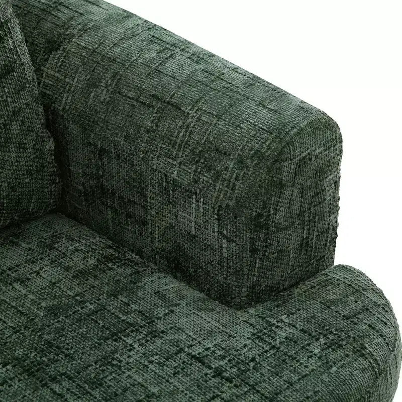 Whisen 36.6 Swivel Sofa Chair, Swivel Round Chair & Couch with Dual-layer Cushion Design