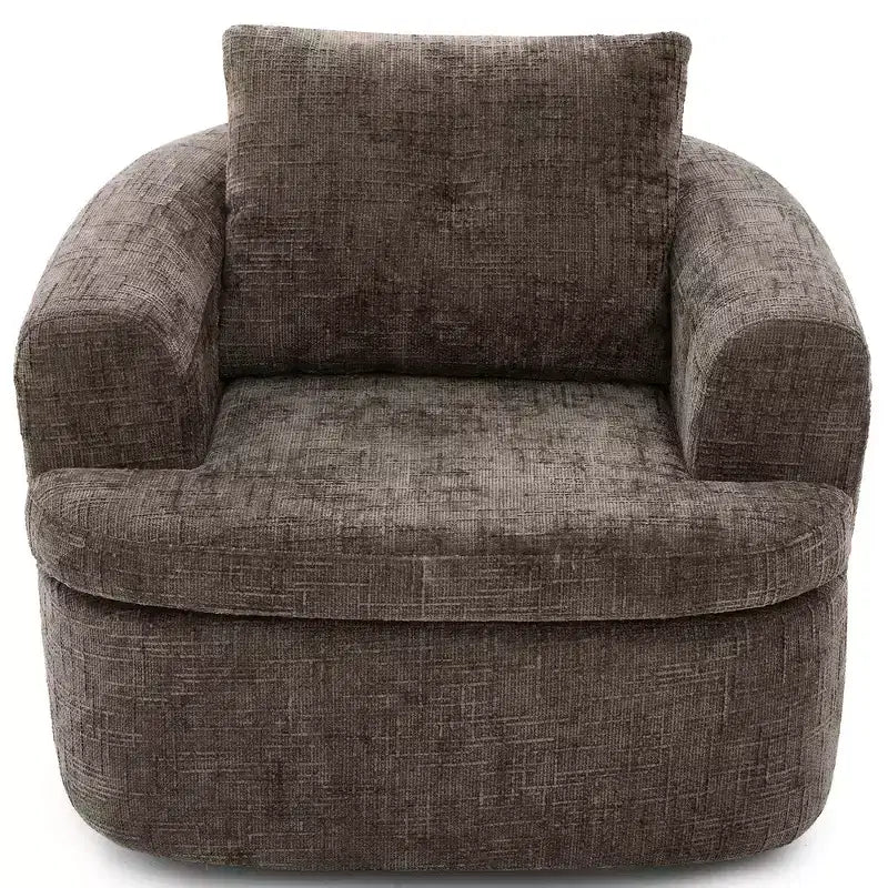 Whisen 36.6 Swivel Sofa Chair, Swivel Round Chair & Couch with Dual-layer Cushion Design