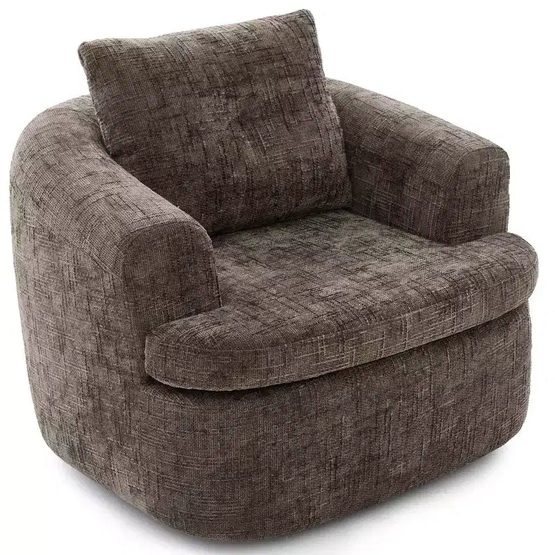 Whisen 36.6 Swivel Sofa Chair, Swivel Round Chair & Couch with Dual-layer Cushion Design