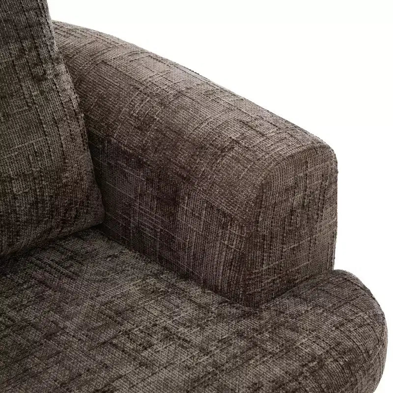 Whisen 36.6 Swivel Sofa Chair, Swivel Round Chair & Couch with Dual-layer Cushion Design