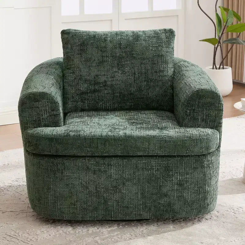 Whisen 36.6 Swivel Sofa Chair, Swivel Round Chair & Couch with Dual-layer Cushion Design