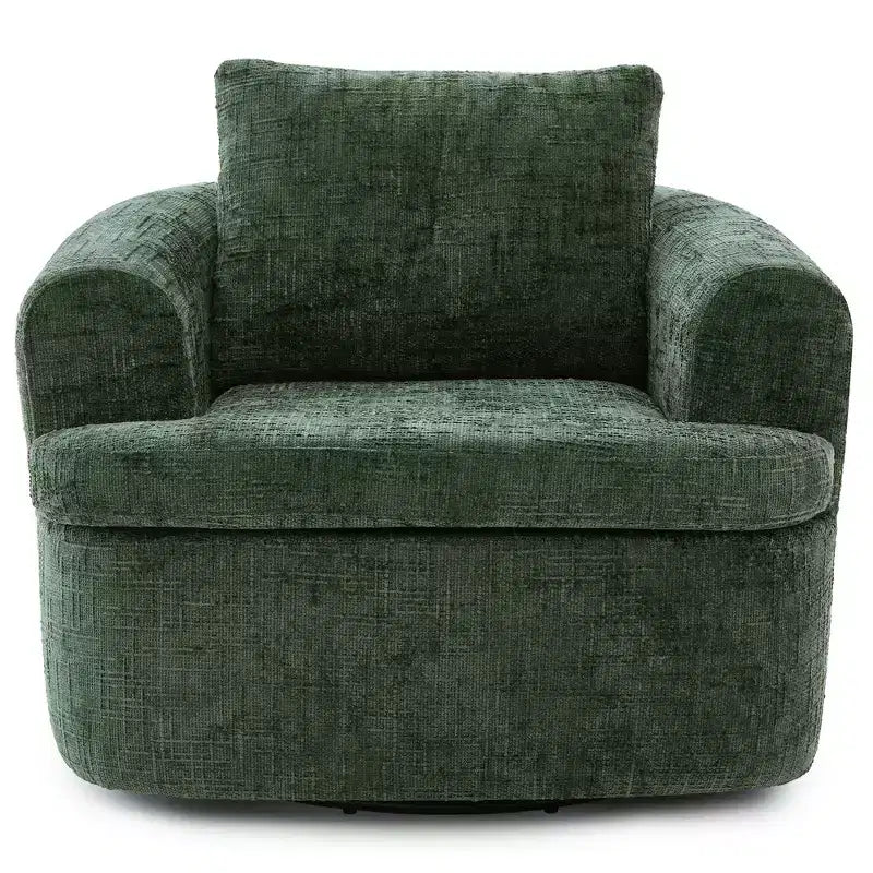 Whisen 36.6 Swivel Sofa Chair, Swivel Round Chair & Couch with Dual-layer Cushion Design