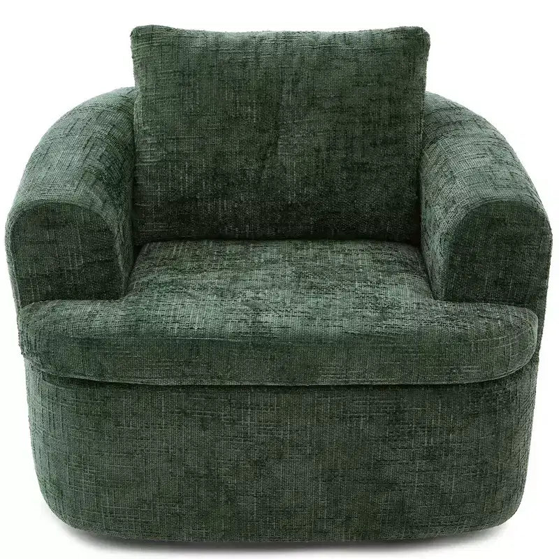 Whisen 36.6 Swivel Sofa Chair, Swivel Round Chair & Couch with Dual-layer Cushion Design