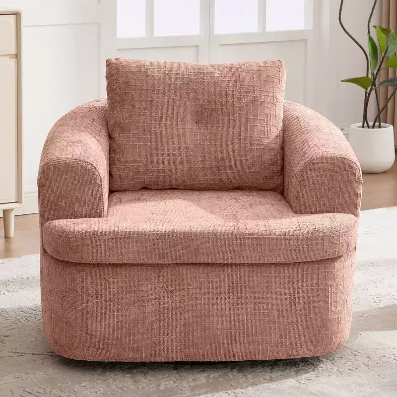 Whisen 36.6 Swivel Sofa Chair, Swivel Round Chair & Couch with Dual-layer Cushion Design