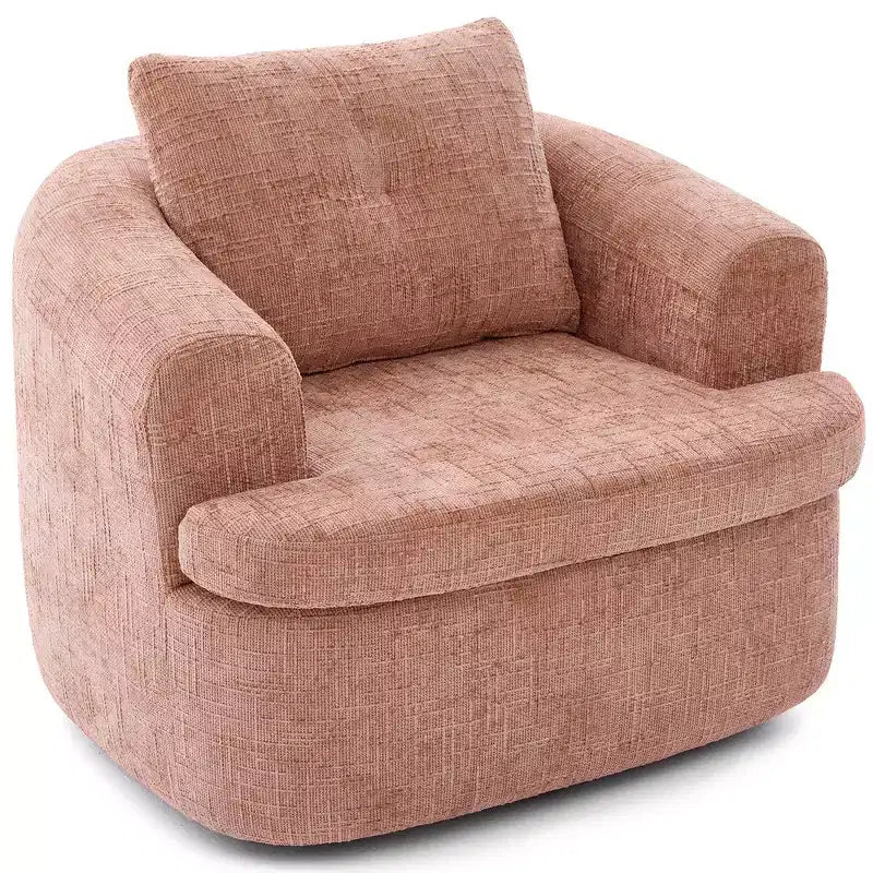 Whisen 36.6 Swivel Sofa Chair, Swivel Round Chair & Couch with Dual-layer Cushion Design