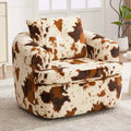 Whisen 36.6 Swivel Sofa Chair, Swivel Round Chair & Couch with Dual-layer Cushion Design