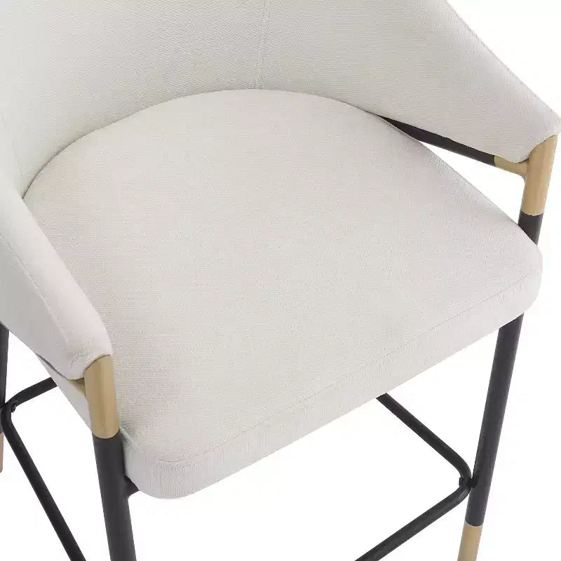 Christopher Knight Home Kalysta Modern Metal Upholstered Counter Stools with Curved Armrests (Set of 2)