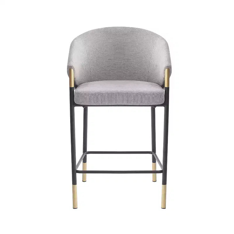 Christopher Knight Home Kalysta Modern Metal Upholstered Counter Stools with Curved Armrests (Set of 2)