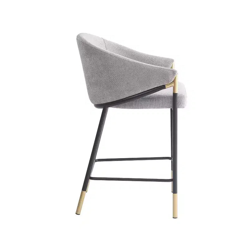 Christopher Knight Home Kalysta Modern Metal Upholstered Counter Stools with Curved Armrests (Set of 2)