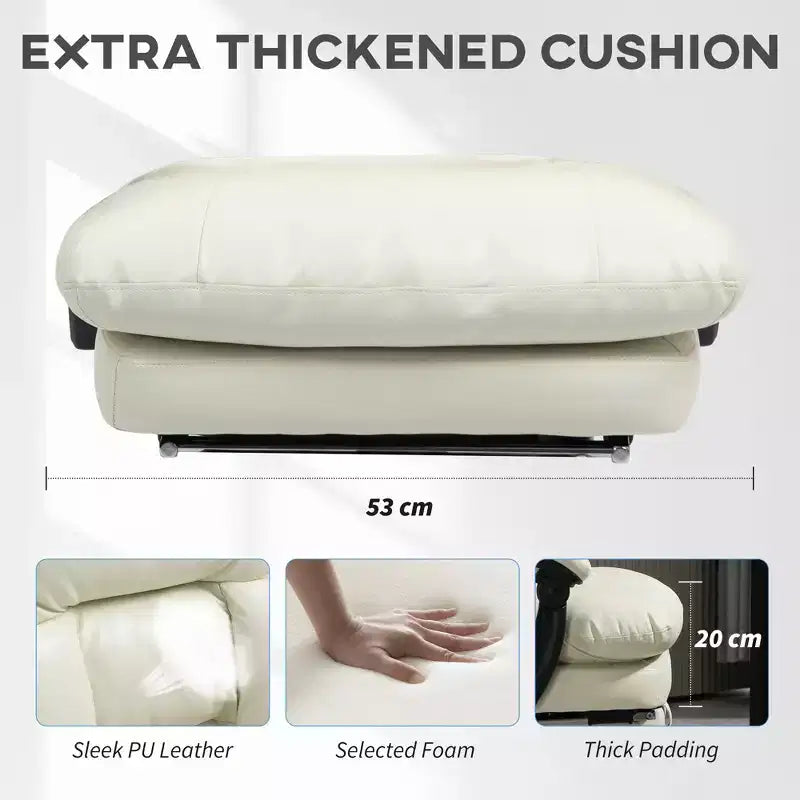 Overstuffed Office Chair, High Back Desk Chair with Foot Rest, Reclining PU Leather Computer Chair