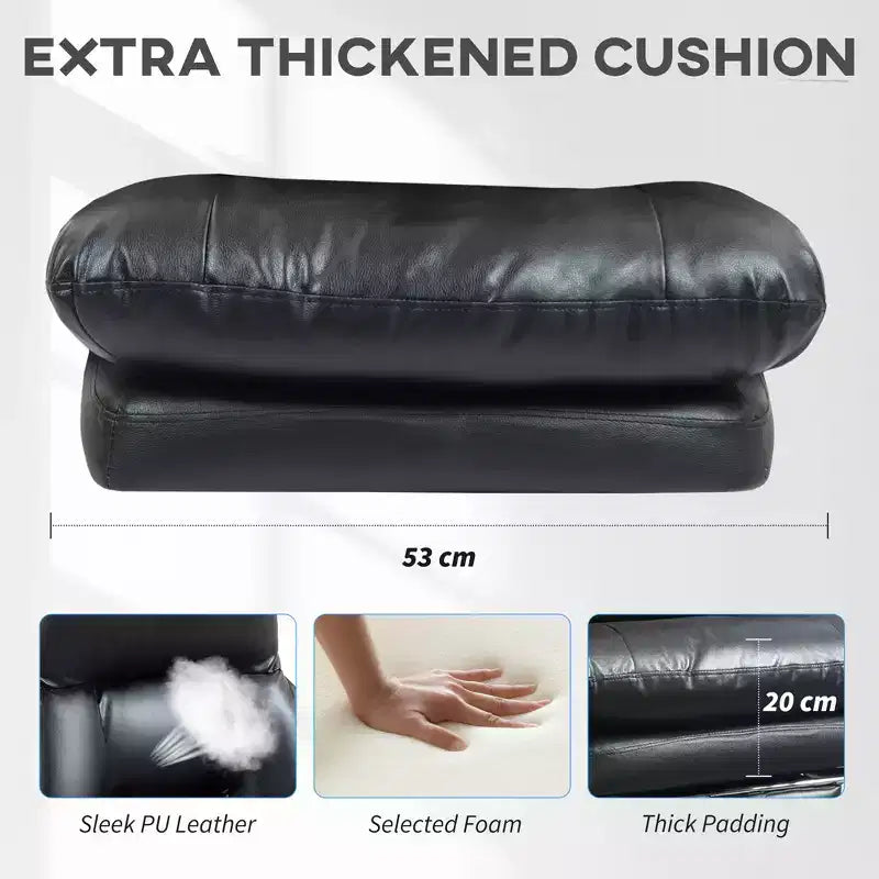 Overstuffed Office Chair, High Back Desk Chair with Foot Rest, Reclining PU Leather Computer Chair