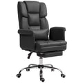 Executive Office Chair with Footrest and Lumbar Support, PU Leather Desk Chair, Ergonomic, Reclining and Swivel