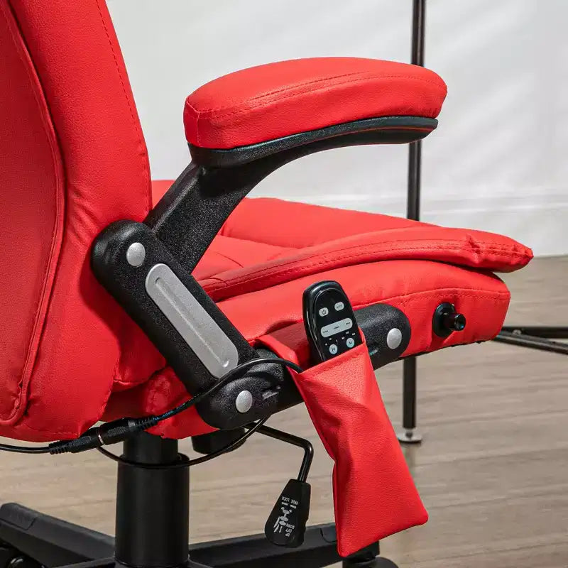 Massage Office Chair, Heated Reclining Computer Chair with 6 Vibration Points, Armrest and Remote