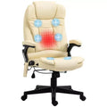 Massage Office Chair, Heated Reclining Computer Chair with 6 Vibration Points, Armrest and Remote