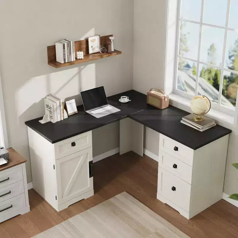 Farmhouse Home Office Desk File Drawers and Storage Cabinet,