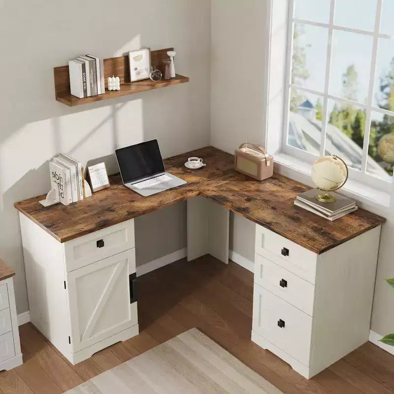 Farmhouse Home Office Desk File Drawers and Storage Cabinet,