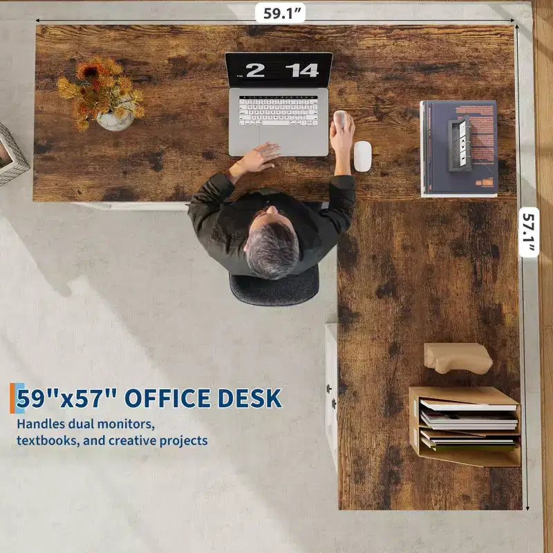 Farmhouse Home Office Desk File Drawers and Storage Cabinet,