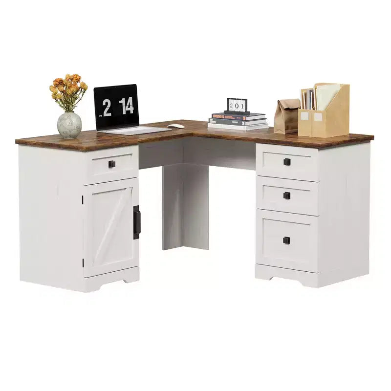 Farmhouse Home Office Desk File Drawers and Storage Cabinet,