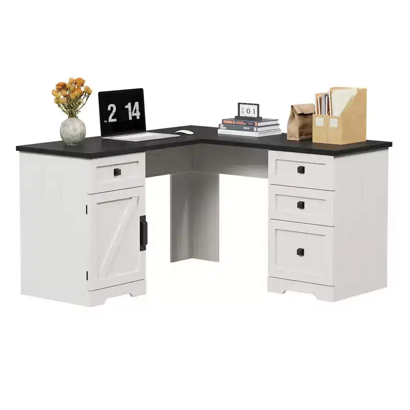 Farmhouse Home Office Desk File Drawers and Storage Cabinet,