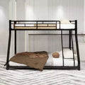 Bellemave Twin Over Full Metal Bunk Bed, Bunk Bed Twin Over Full with Ladder & Full-Length Guardrail for Teens Adultsblack