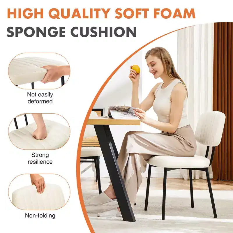 Bestier Armless Office Chairs, Mid-Century Modern Upholstered Living Room Accent Chairs with Faux Leather Cushion Seat