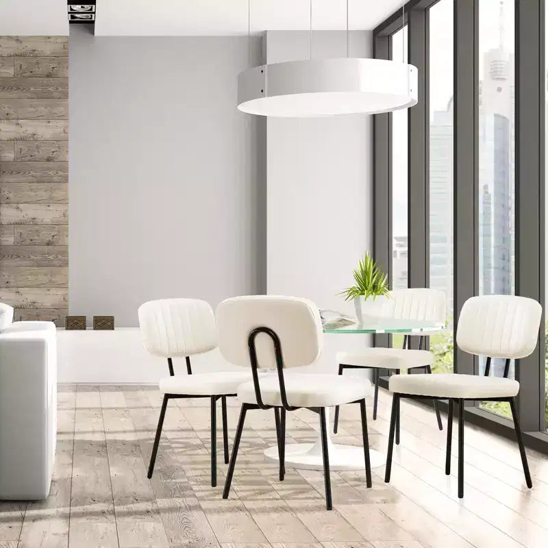 Bestier Armless Office Chairs, Mid-Century Modern Upholstered Living Room Accent Chairs with Faux Leather Cushion Seat