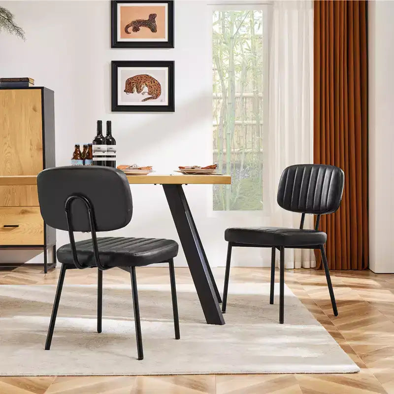 Bestier Armless Office Chairs, Mid-Century Modern Upholstered Living Room Accent Chairs with Faux Leather Cushion Seat