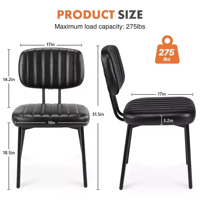 Bestier Armless Office Chairs, Mid-Century Modern Upholstered Living Room Accent Chairs with Faux Leather Cushion Seat