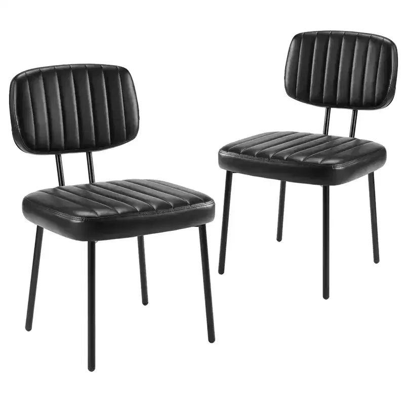 Bestier Armless Office Chairs, Mid-Century Modern Upholstered Living Room Accent Chairs with Faux Leather Cushion Seat
