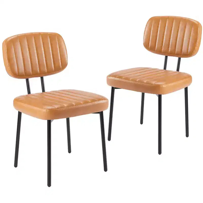 Bestier Armless Office Chairs, Mid-Century Modern Upholstered Living Room Accent Chairs with Faux Leather Cushion Seat
