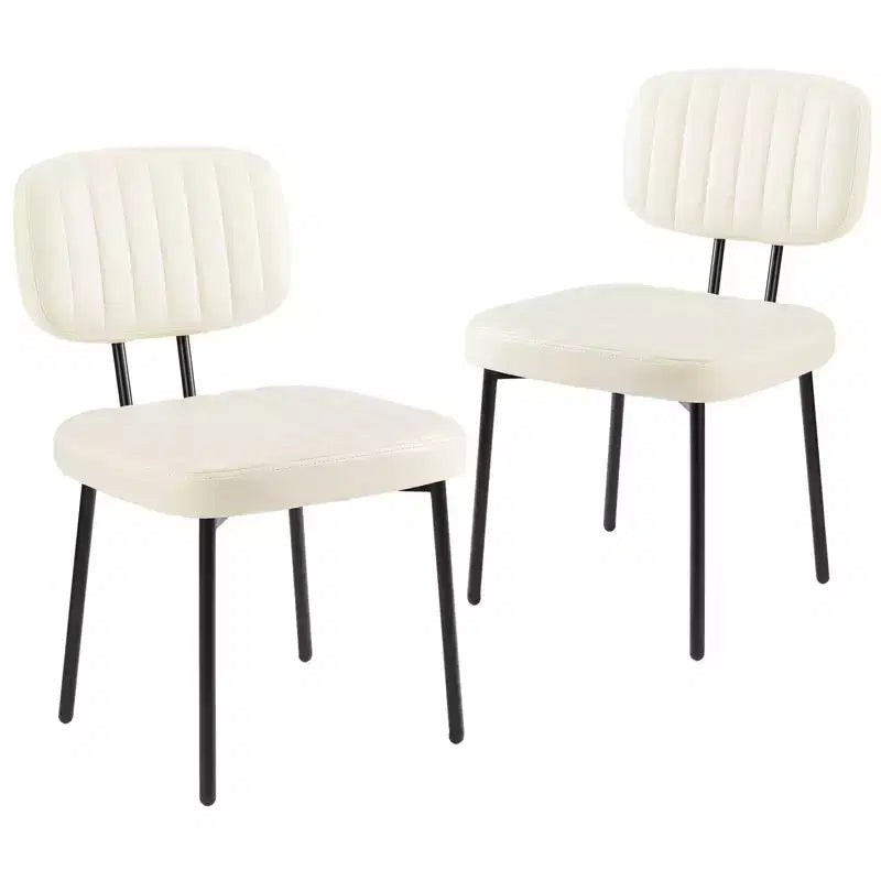 Bestier Armless Office Chairs, Mid-Century Modern Upholstered Living Room Accent Chairs with Faux Leather Cushion Seat