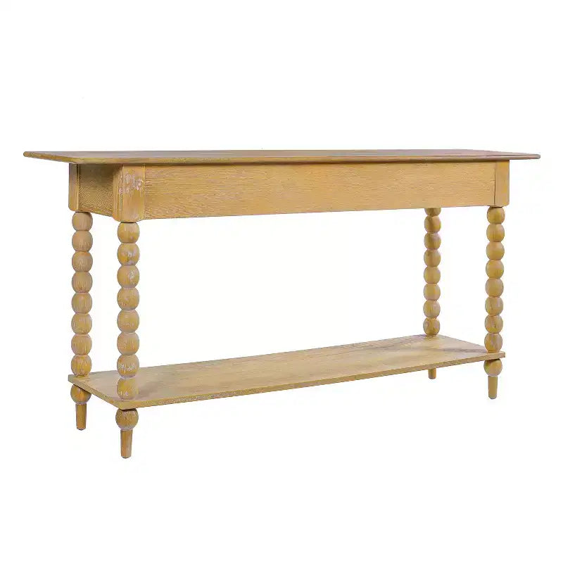 Console Table with 2 Drawers & Shelf, Entryway Table Acacia Wood Sofa Table - ModernLuxe
