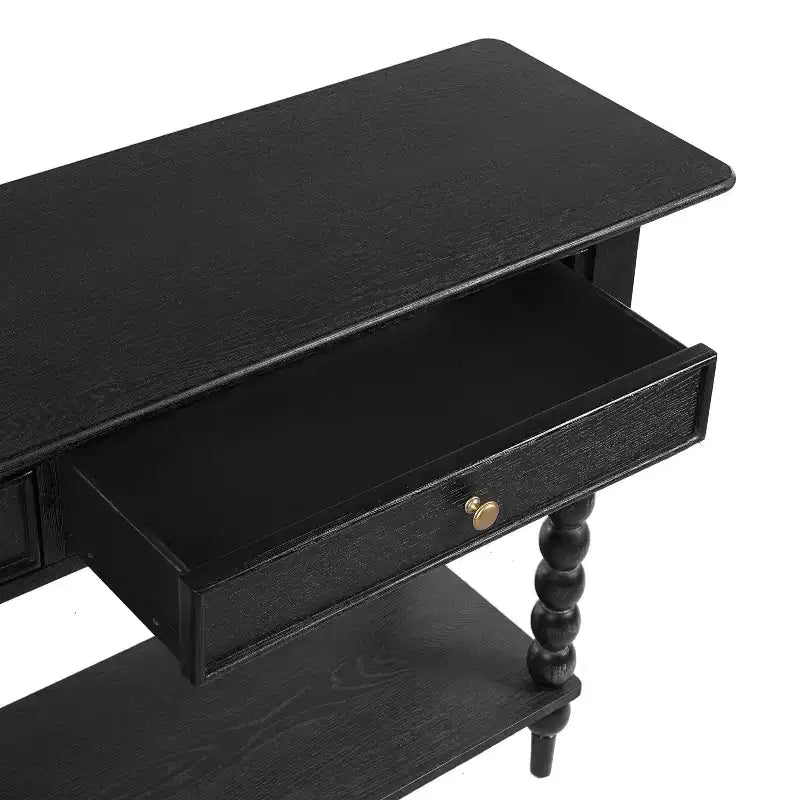 Console Table with 2 Drawers & Shelf, Entryway Table Acacia Wood Sofa Table - ModernLuxe