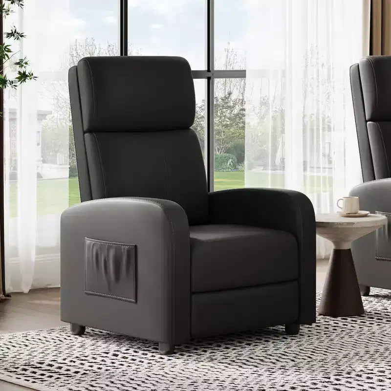 Recliner Chair for Adults, Padded Deep Seat Reading Chair with Side Pocket, Adjustable Single Sofa, Home Theater Seating for Living Room