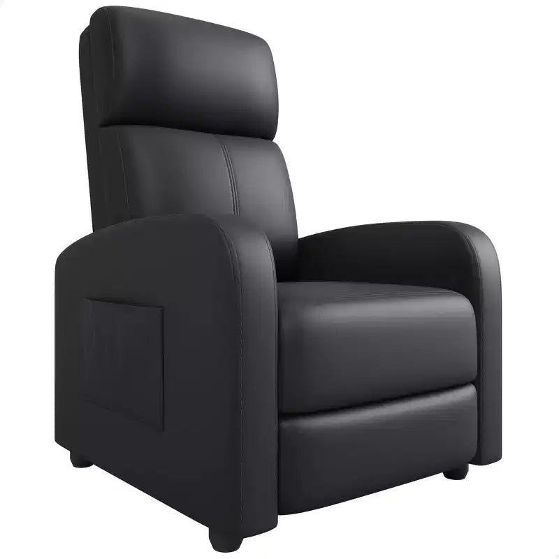 Recliner Chair for Adults, Padded Deep Seat Reading Chair with Side Pocket, Adjustable Single Sofa, Home Theater Seating for Living Room