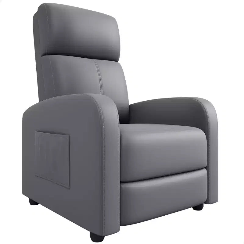 Recliner Chair for Adults, Padded Deep Seat Reading Chair with Side Pocket, Adjustable Single Sofa, Home Theater Seating for Living Room