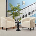 Accent Barrel Chair Corduroy Club Chair Elegant Armchair Cozy Backrest for Living Room Bedroom Reception Room Office(Beige)
