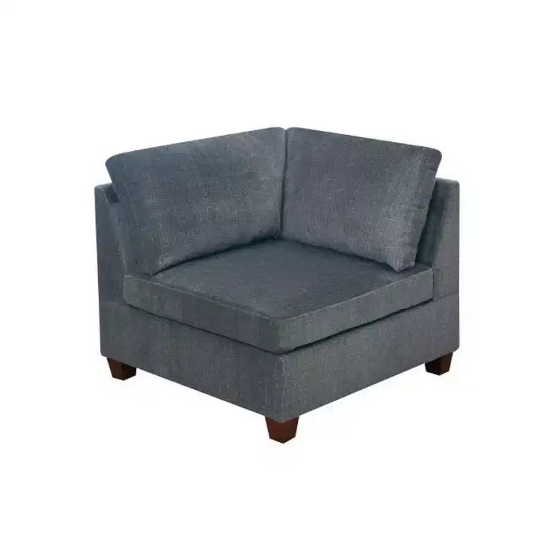 Royal Hampton 37 Inches Fabric Upholstered Wooden Corner Wedge, Gray