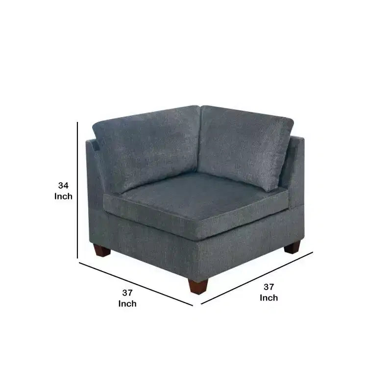 Royal Hampton 37 Inches Fabric Upholstered Wooden Corner Wedge, Gray