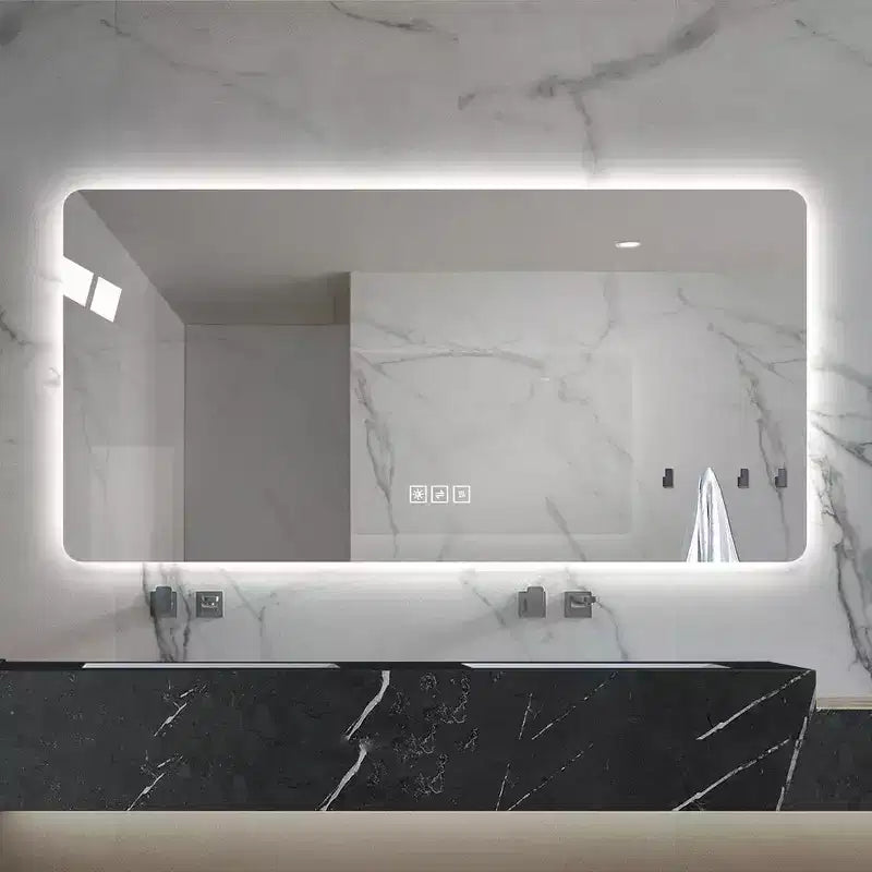 28 x 60 Inch LED Bathroom Vanity Mirrors with Three-Color Dimmable and One-Touch Demist Function