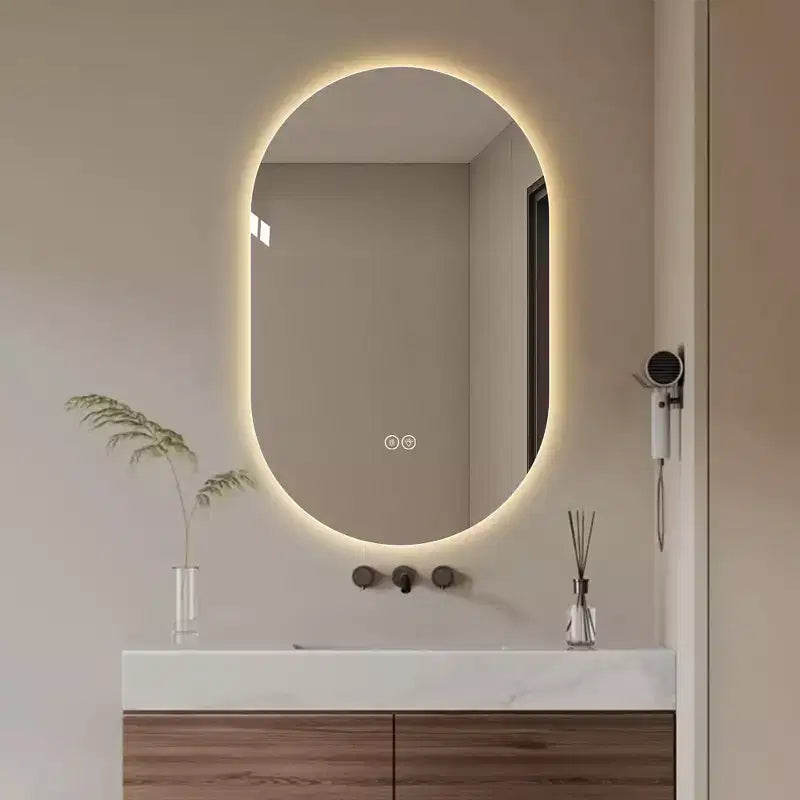 48 x 30 inch Smart Wall Mounted LED Touch Screen Anti-fog Mirror Bathroom Vanity Mirror
