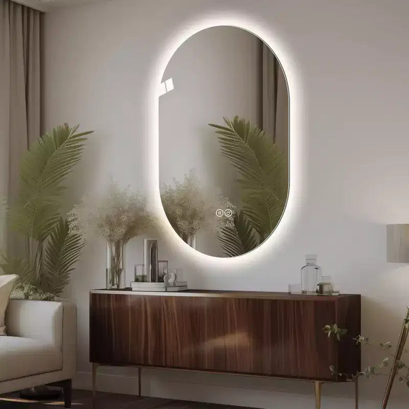48 x 30 inch Smart Wall Mounted LED Touch Screen Anti-fog Mirror Bathroom Vanity Mirror