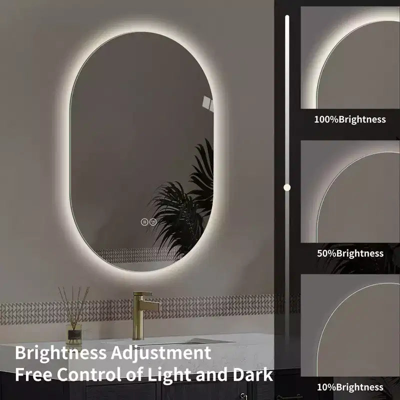 48 x 30 inch Smart Wall Mounted LED Touch Screen Anti-fog Mirror Bathroom Vanity Mirror