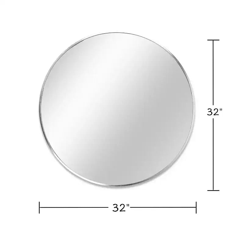 TUYOHW 32 Inch Wall Mount Bathroom Mirror,Modern Round Wall Mount Vanity Mirror with Metal Frame for Bathroom,Bedroom