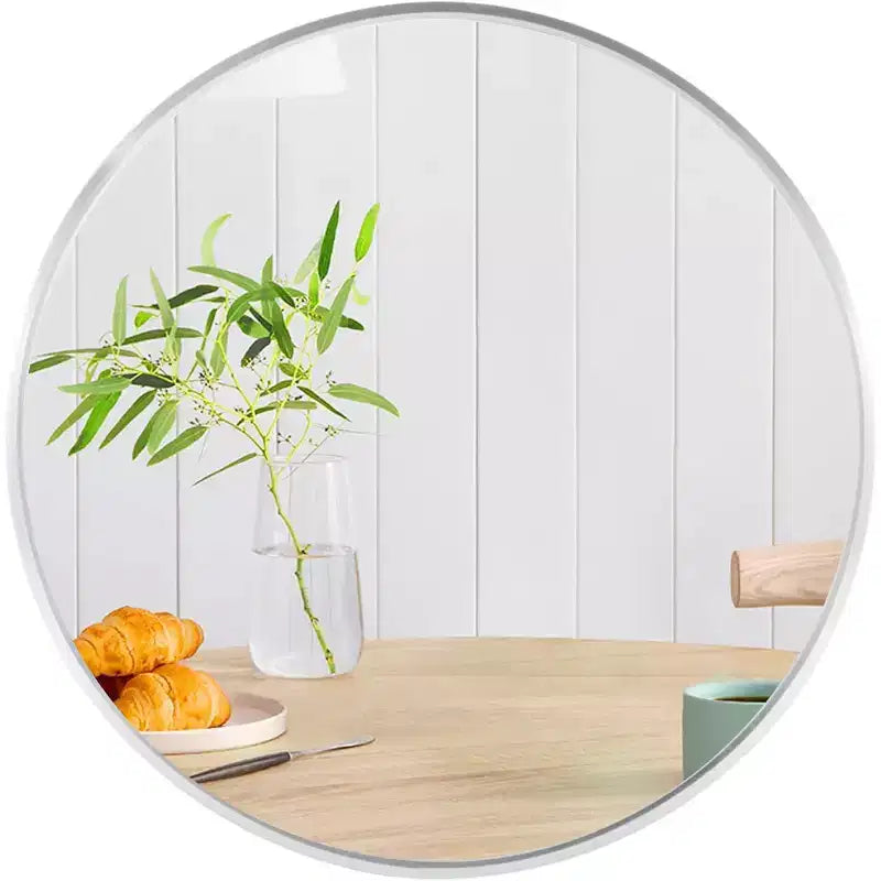 TUYOHW 32 Inch Wall Mount Bathroom Mirror,Modern Round Wall Mount Vanity Mirror with Metal Frame for Bathroom,Bedroom