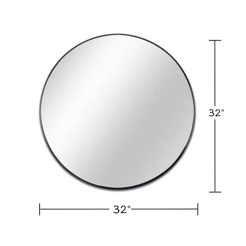 TUYOHW 32 Inch Wall Mount Bathroom Mirror,Modern Round Wall Mount Vanity Mirror with Metal Frame for Bathroom,Bedroom