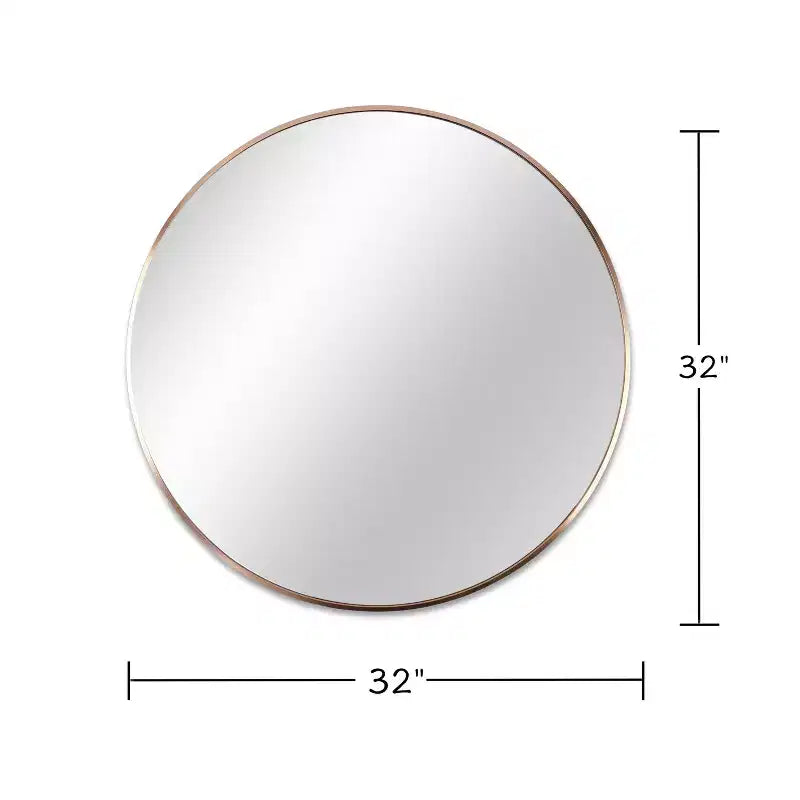 TUYOHW 32 Inch Wall Mount Bathroom Mirror,Modern Round Wall Mount Vanity Mirror with Metal Frame for Bathroom,Bedroom