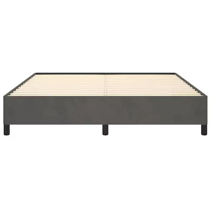 Bed Frame Dark Grey Velvet (100% polyester), Plywood, Engineered wood